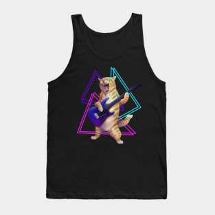 Guitar Cat- Rock band kitty playing the electric guitar Tank Top